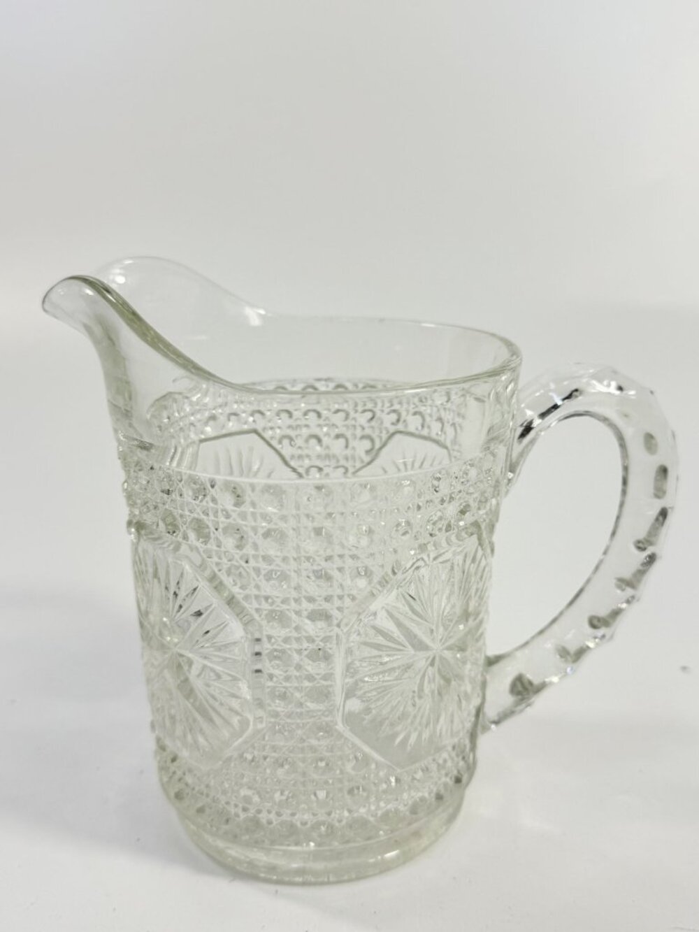 Milk Pitcher Creamer Imperial Amelia Clear Depression Glass Star Medallion - Picture 2 of 10